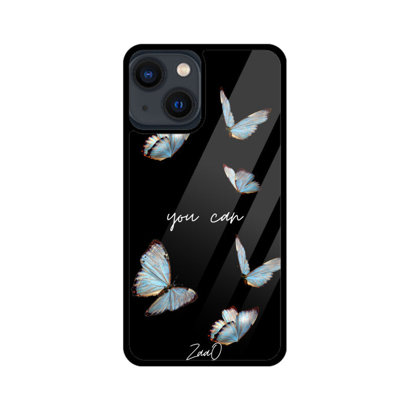 Black Delicate Phase ZaaQ Premium Glass Case for iPhones – Style Meets Protection
