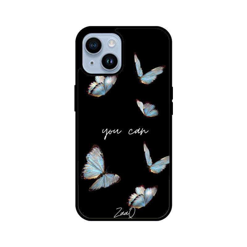 Black Delicate Phase ZaaQ Premium Glass Case for iPhones – Style Meets Protection