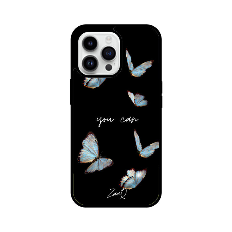 Black Delicate Phase ZaaQ Premium Glass Case for iPhones – Style Meets Protection