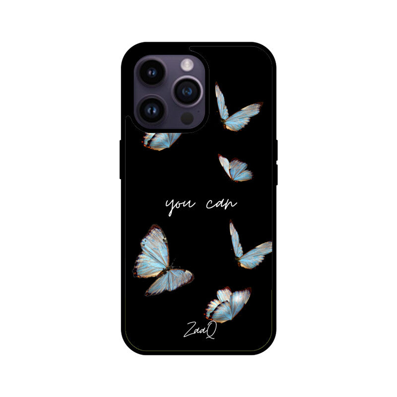 Black Delicate Phase ZaaQ Premium Glass Case for iPhones – Style Meets Protection