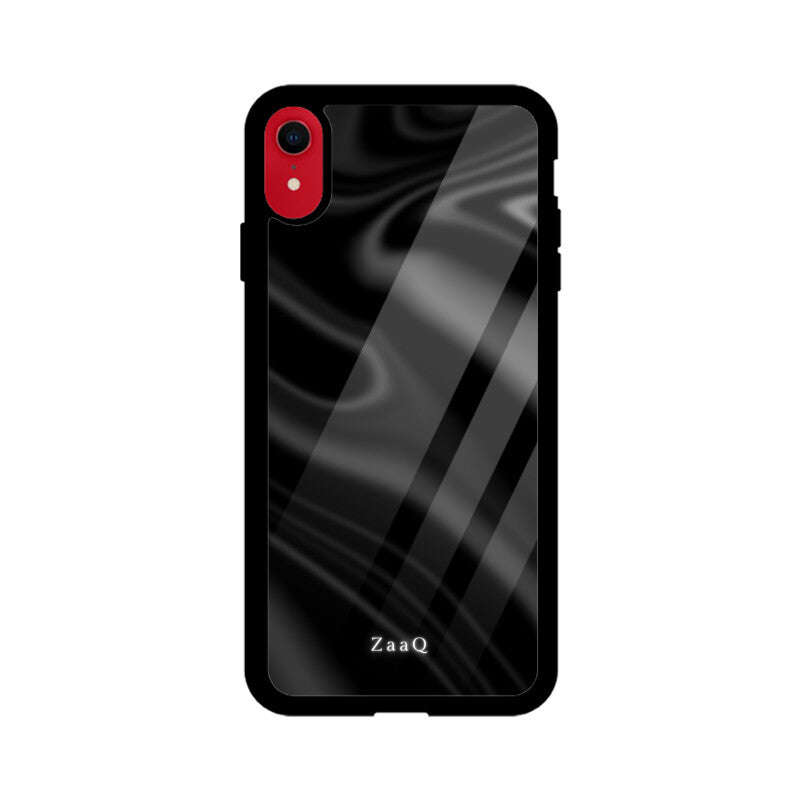 Premium Black Wave Design Glass Case | 360° Protection & Style