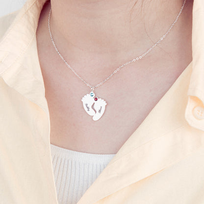 ZaaQ Shine Footprint Necklace – A Sentimental Keepsake in 925 Sterling Silver