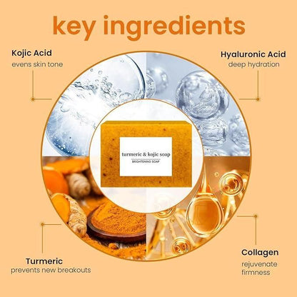 Natural Turmeric Kojic Acid Soap Bar – Pack of 2 for Radiant Skin