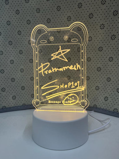 3D Creative Visualization Acrylic Light Table Light Writing Message Board for Keeping Notes, Messages, Greetings Smart USB Connected Writing Notes for Home Office Erasable Board(Rectangle)