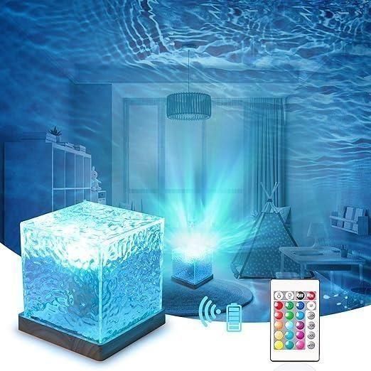 Rotating Water Ripple Night Light Aura Lamp - noQMall