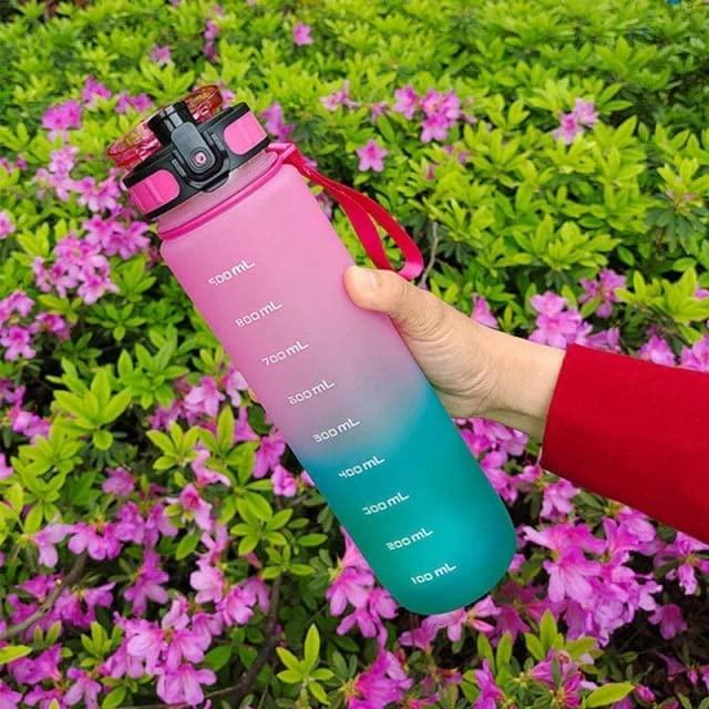 Sport Print Water Bottle 1000ml Sipper - noQMall