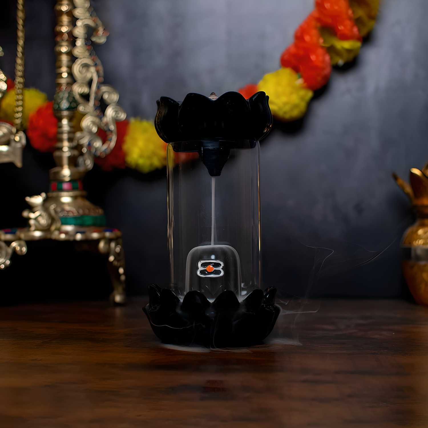 Shiva Smoke Fountain Incense Burner with Backflow Incense Holder - noQMall