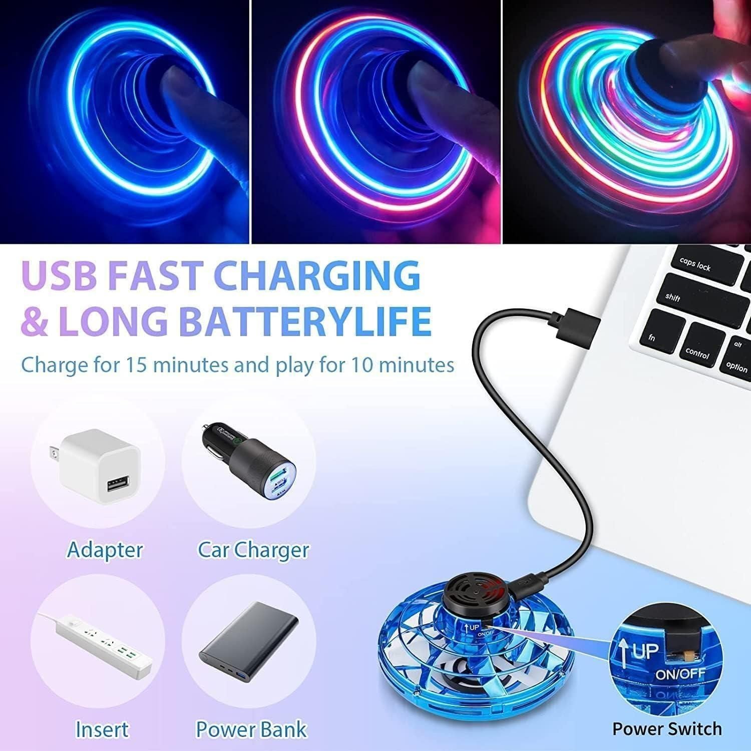 Elevate Outdoor Fun with the Magic Flying Orb Spinner – Multicolor - noQMall