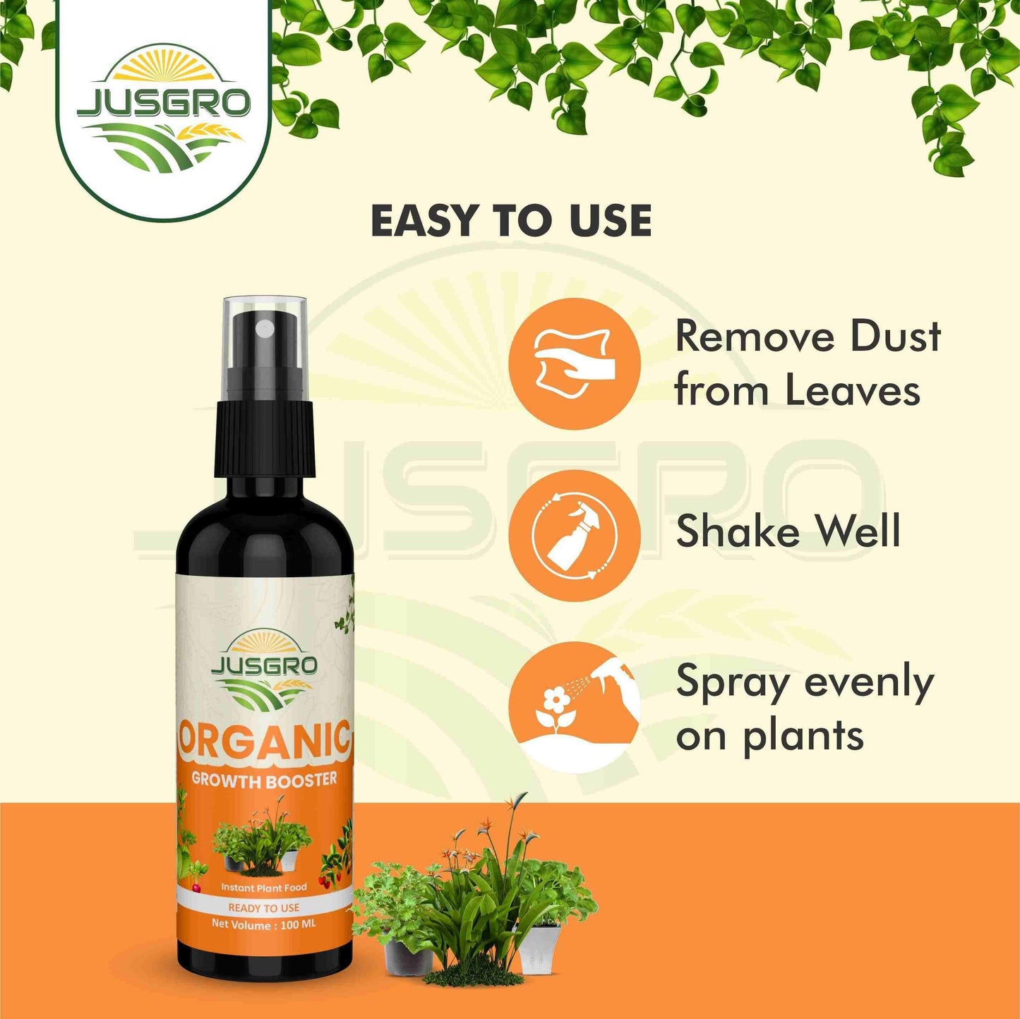 JusGro Growth Booster For Plants (100ML) - noQMall