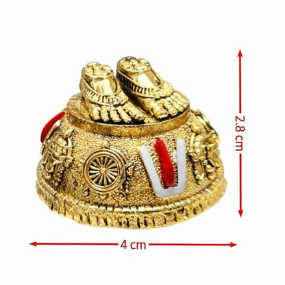 Gold Plated Antique Lord Balaji Charan Paduka | Divine Home Decor & Gift - noQMall