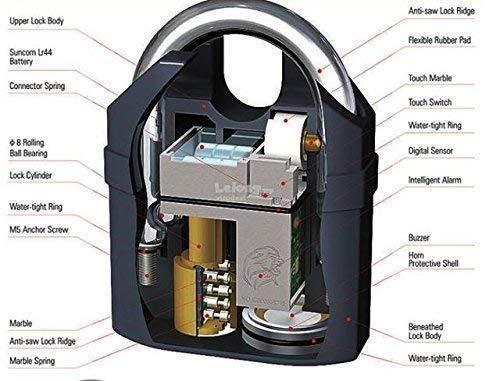 Motion Sensor Security Padlock Siren Alarm Lock - noQMall