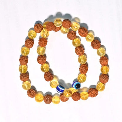 Rudraksha Citrine Crystal Bracelet - Unveil the power of 2 - noQMall