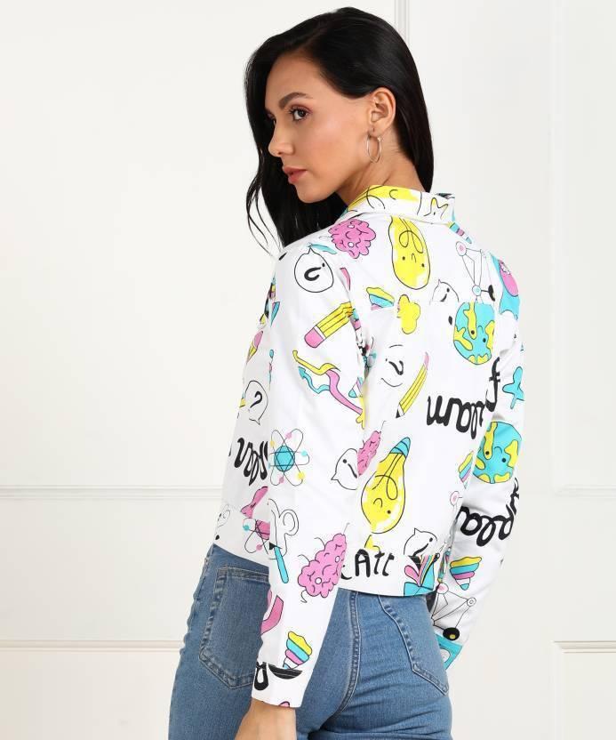 Women's Printed Denim Jacket - noQMall