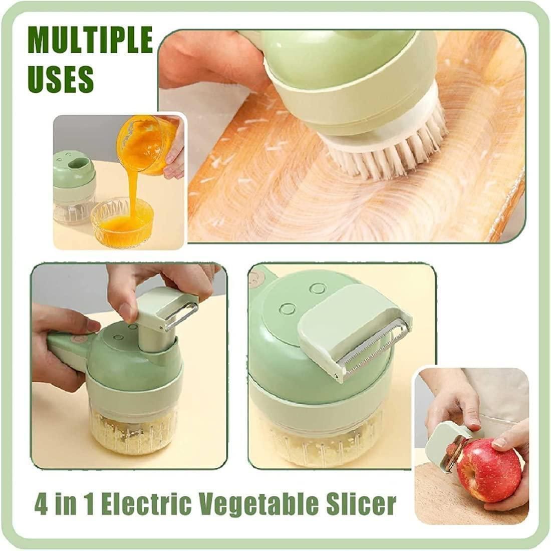 4-in-1 Portable Electric Vegetable Cutter Set for Effortless Food Prep - noQMall