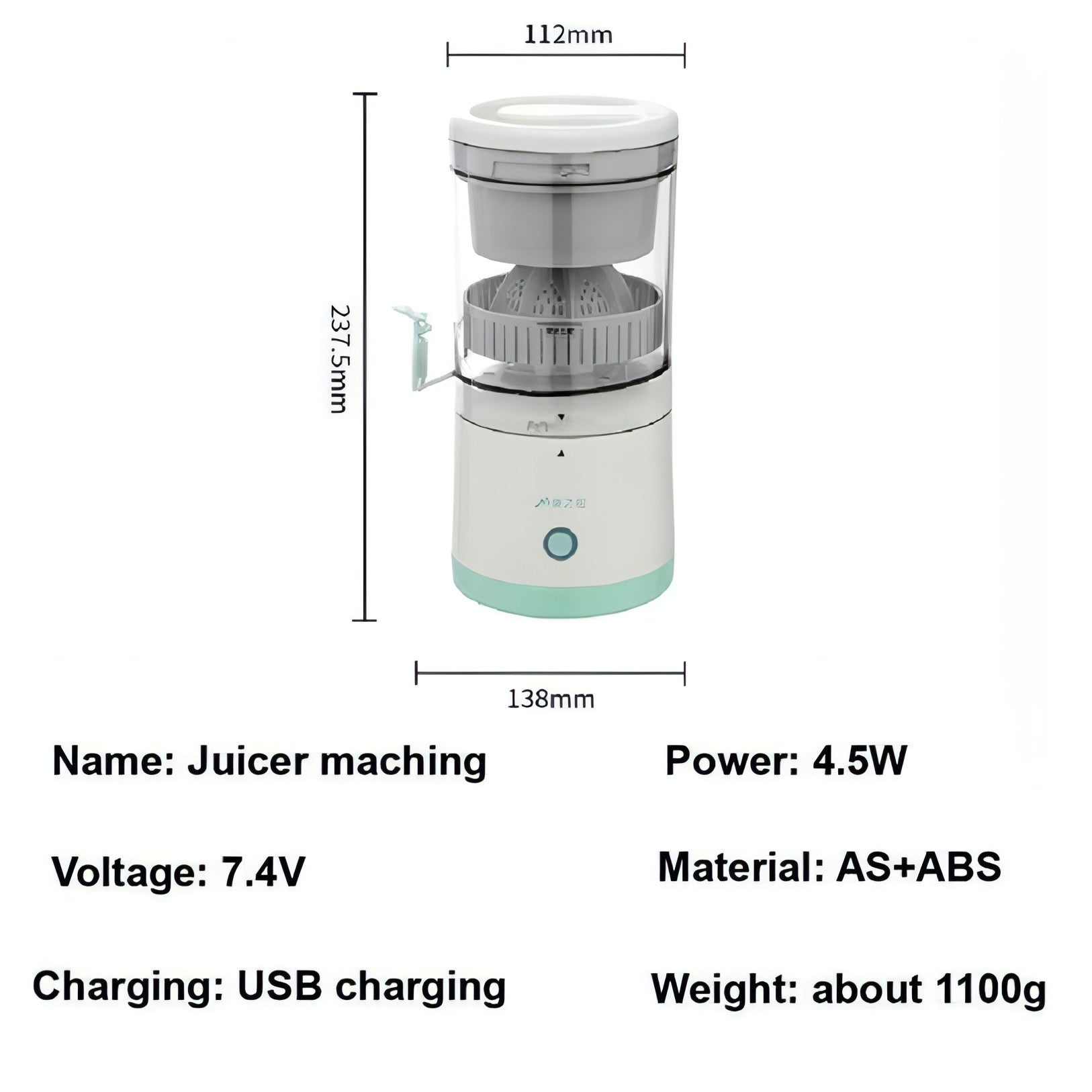 Portable USB Mini Electric Rechargeable Blender Fruit Fresh Juice Lemon Maker - noQMall