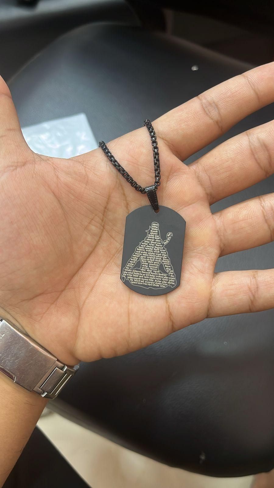 Mahadev Jyotirling Tag Stainless Steel Chain Locket For Men - noQMall