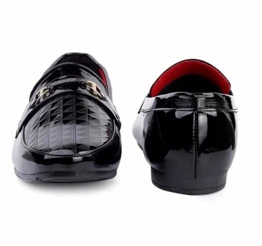 Men's Black Synthetic Loafer for Men's - noQMall