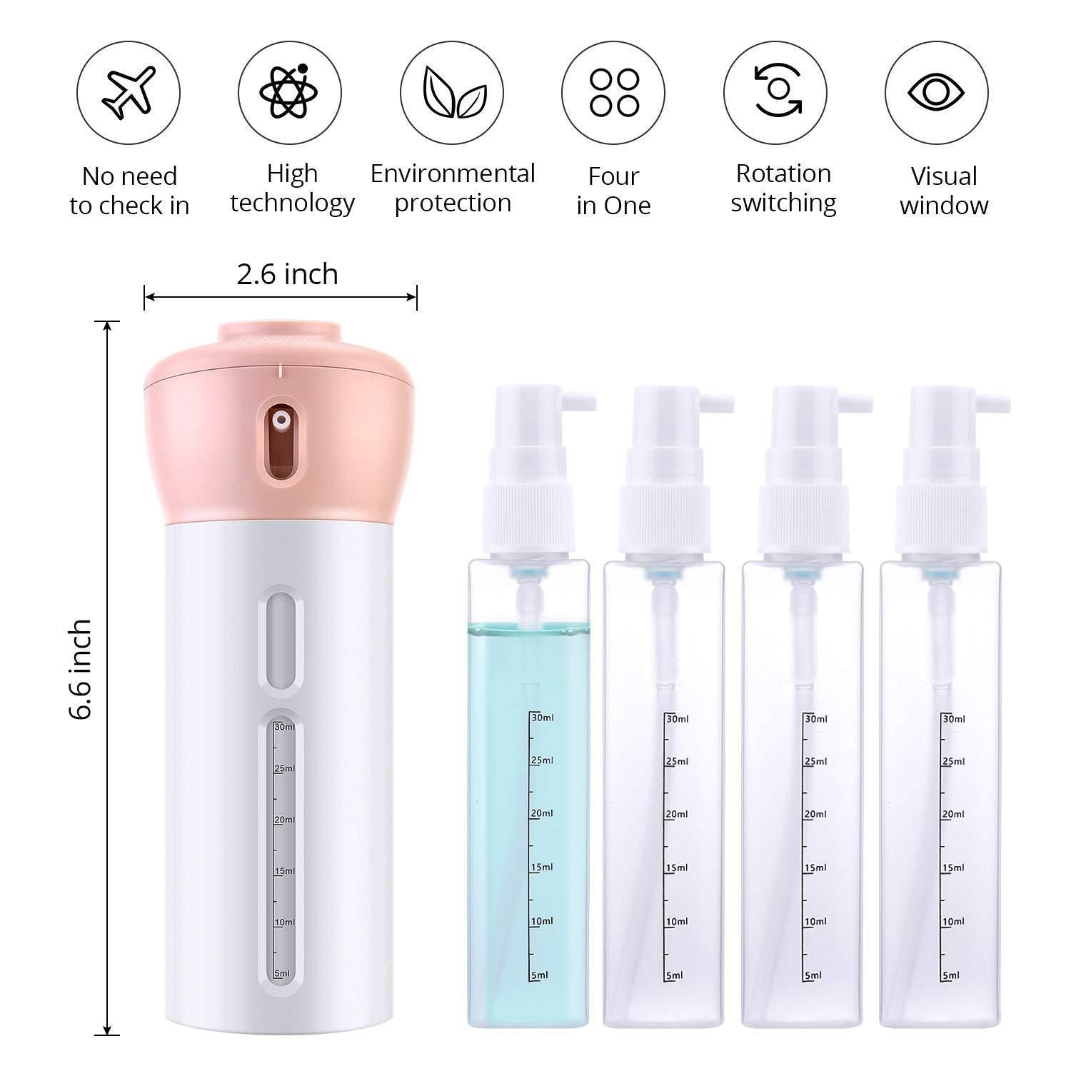4-in-1 Smart Travel Bottles Set – Reusable Cosmetic Containers for Easy Travel