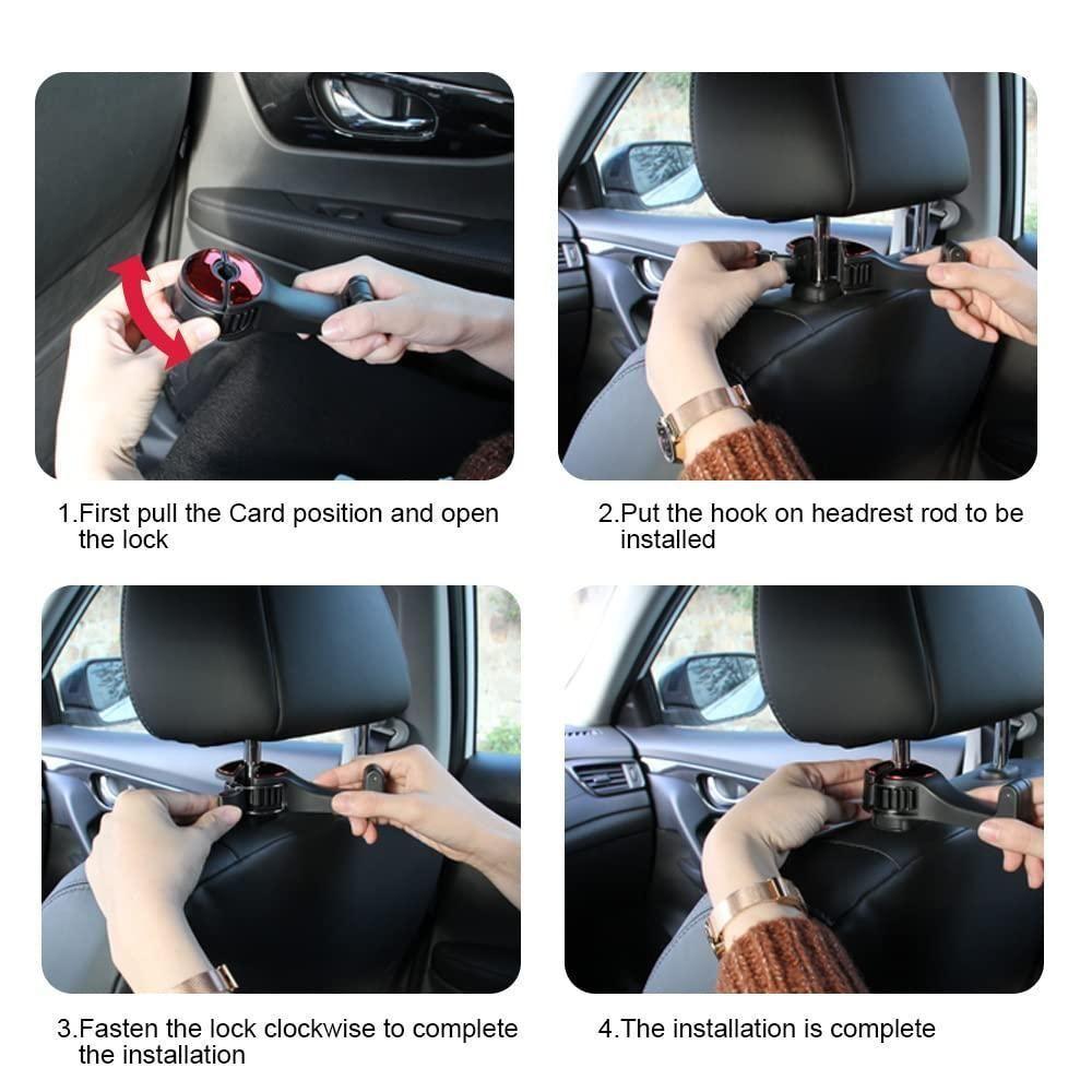 Car Seat Back Hooks with Phone Holder(Pack of 2) - noQMall