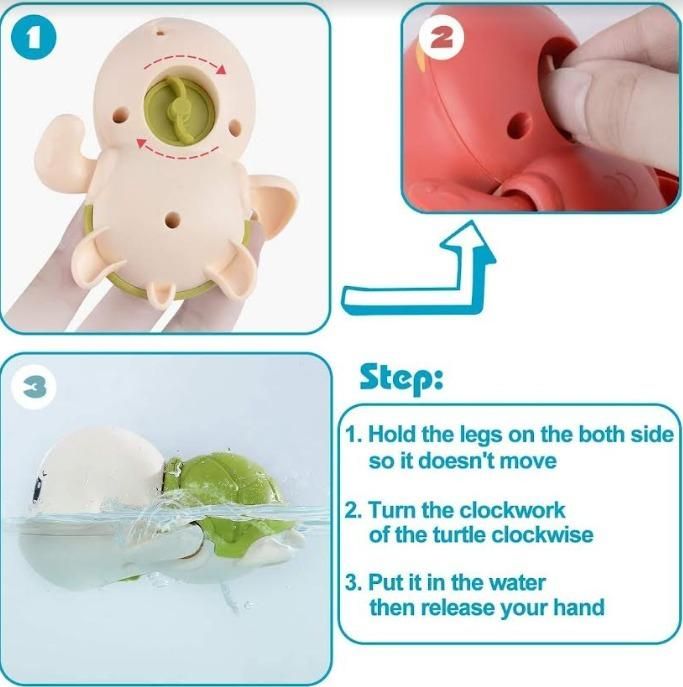 Cute Swimming Turtle Bath Toys for Kids Wind Up Toys for 1 Year Old Kids - noQMall