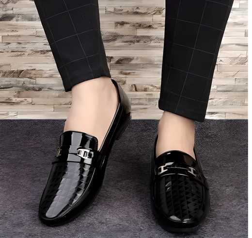 Men's Black Synthetic Loafer for Men's - noQMall