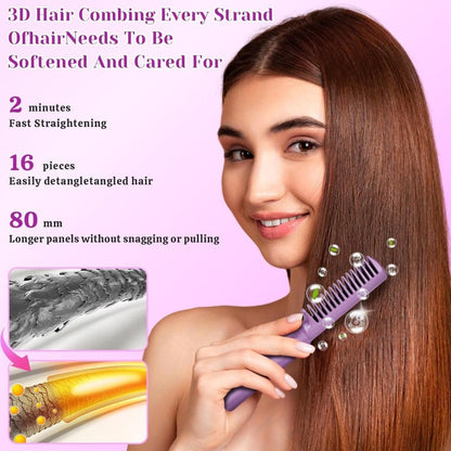 Meneflix Portable Mini Hair Straightener Cordless Rechargeable Mini Adjustable Hair Straightener Hot Comb - noQMall