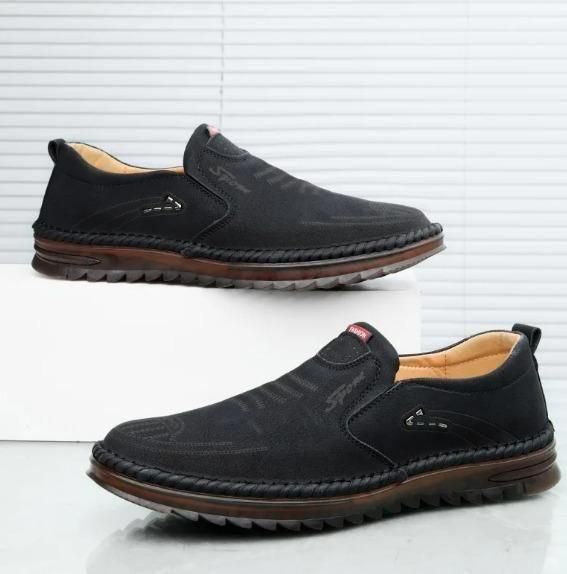 Men's Leather Shoes - Classic Black Style for Every Occasion - noQMall