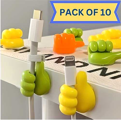 Thumb up Hooks Multipurpose Holder (Pack of 10) - noQMall