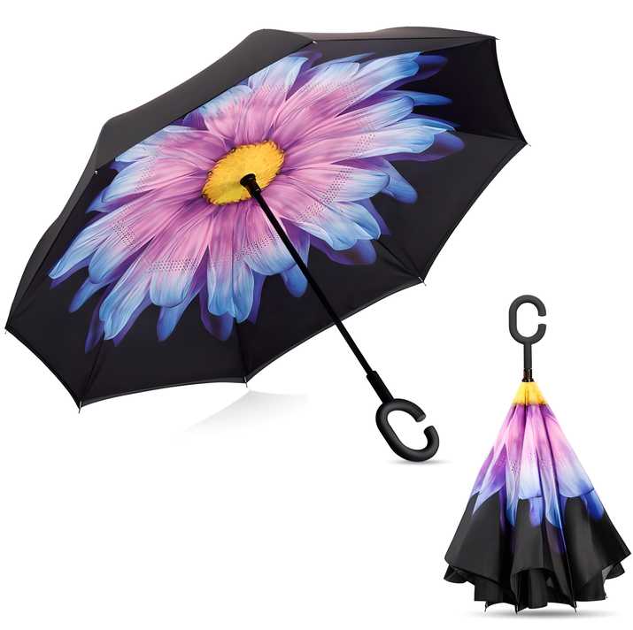 Double Layer Strong waterproof Umbrella with C- Shape Handle - noQMall