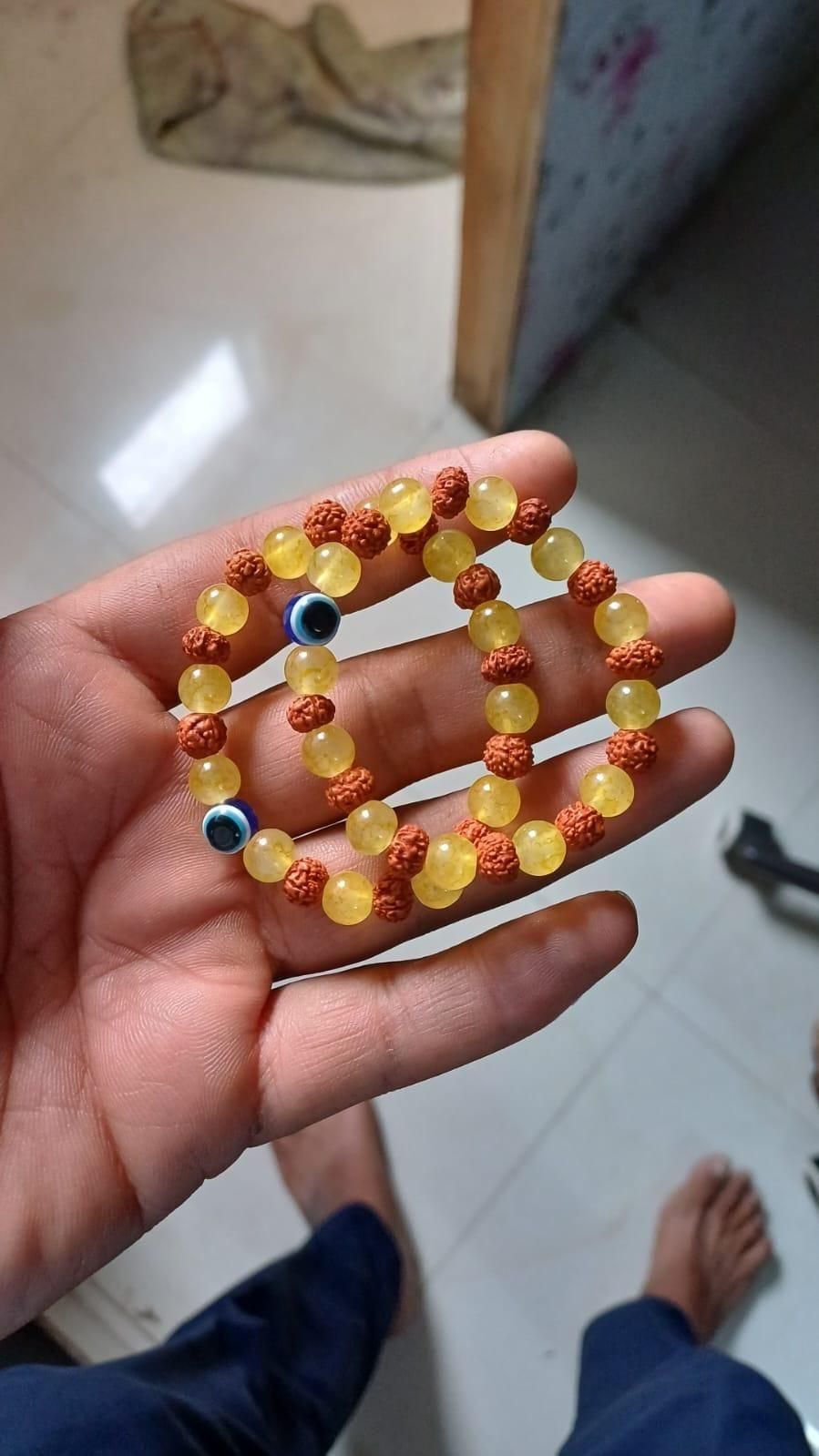 Rudraksha Citrine Crystal Bracelet Set 🌟 - noQMall