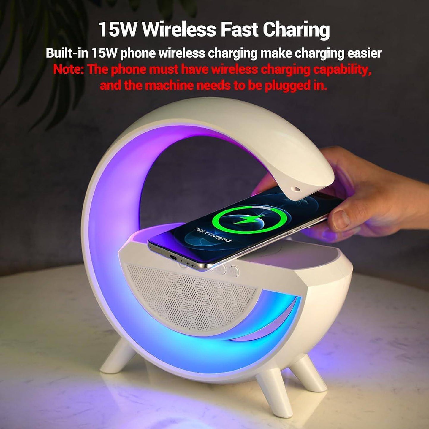 Wireless Charging Atmosphere Lamp with Bluetooth Speaker by noQ - noQMall