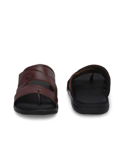 Men Cloud Nine Brown Leather Slippers - noQMall