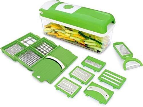 12-in-1 Nicer Dicer Chopper + Drain Basket for Efficient Kitchen Prep - noQMall