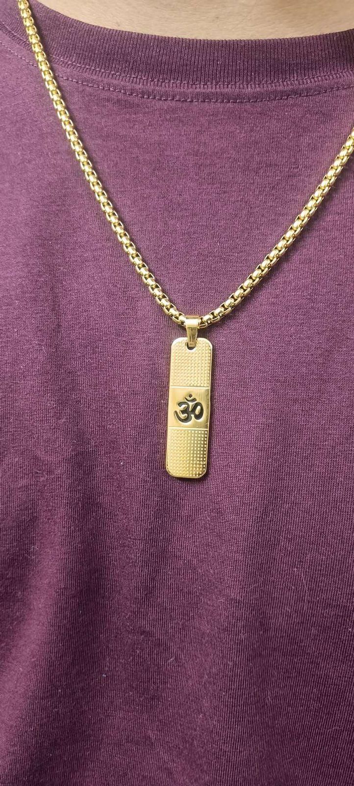 Genuine OM Necklace for Men with Premium 24K Gold plating. - noQMall