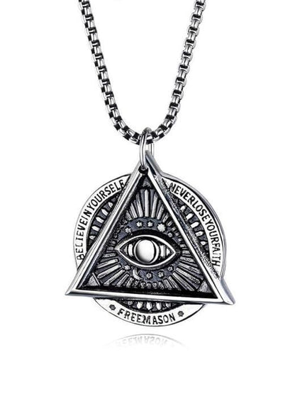 Evil Eye Pendant Necklace, Black, for Men and Women