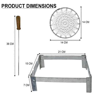 Barbeque Grill Stand with 2 Skewers & 1 Jali - noQMall