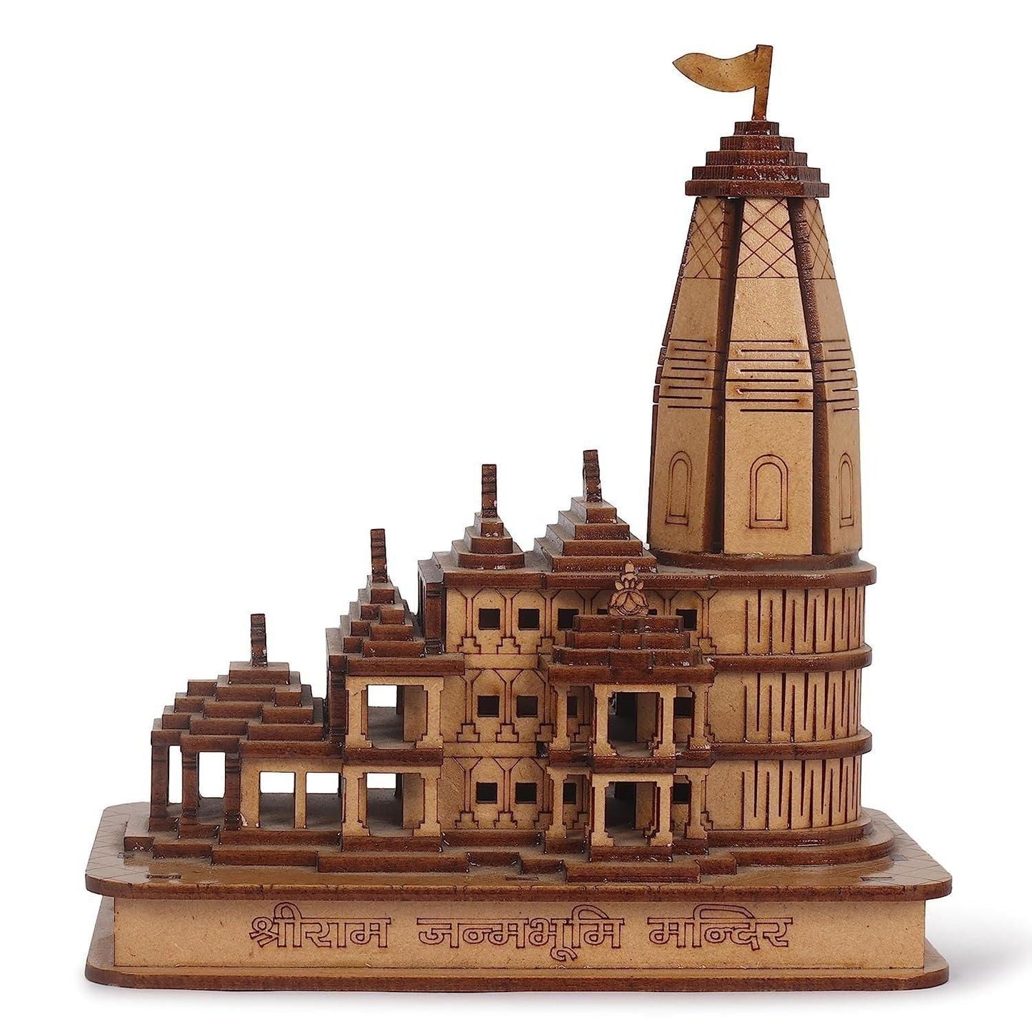 Handcrafted Wooden Ram Mandir Temple | Decorative Showpiece & Gift - noQMall