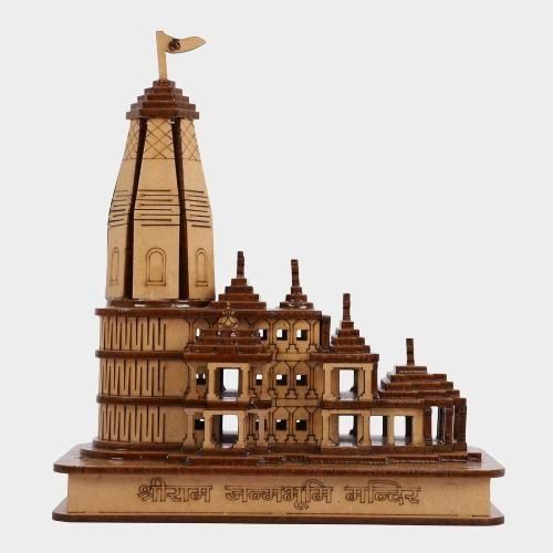 Handcrafted Wooden Ram Mandir Temple | Decorative Showpiece & Gift - noQMall