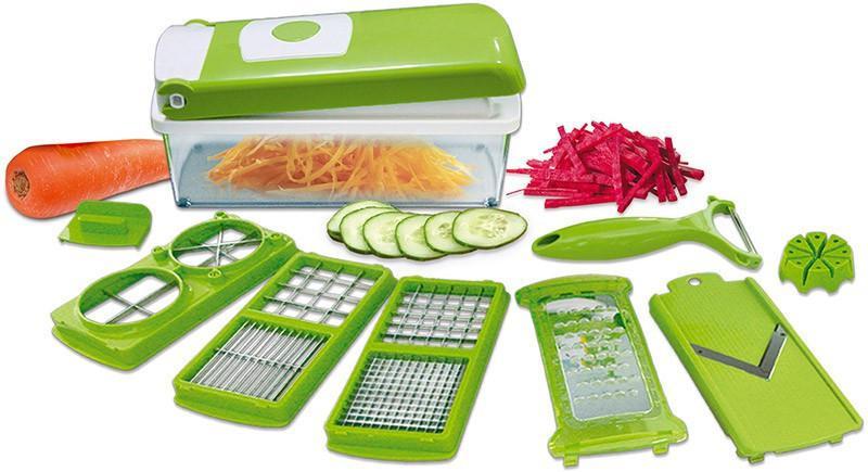 12-in-1 Nicer Dicer Chopper + Drain Basket for Efficient Kitchen Prep - noQMall