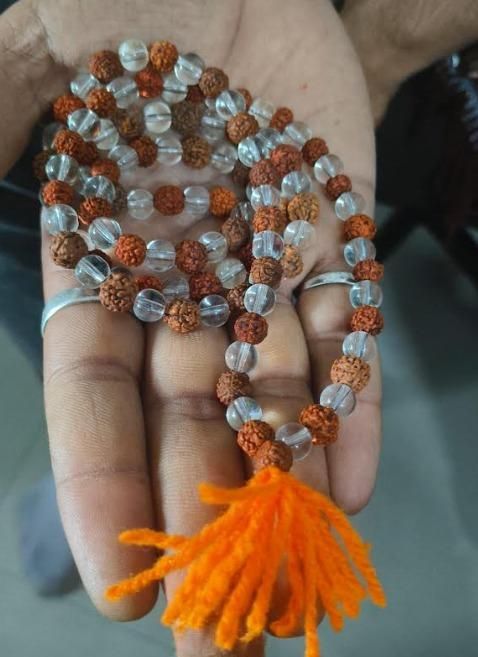 Natural Sphatic Rudraksha Mala - noQMall