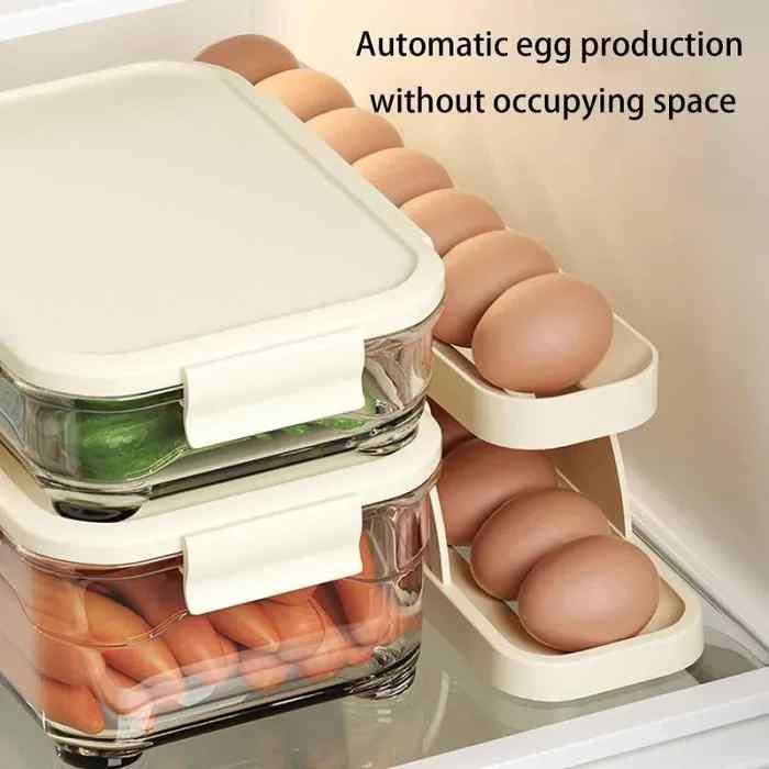 Automatically Rolling Egg Holder Rack – Smart Egg Storage Solution