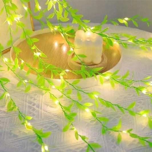 Green Leaf Artificial Curtain LED String Light with 8 Modes & Remote ✨