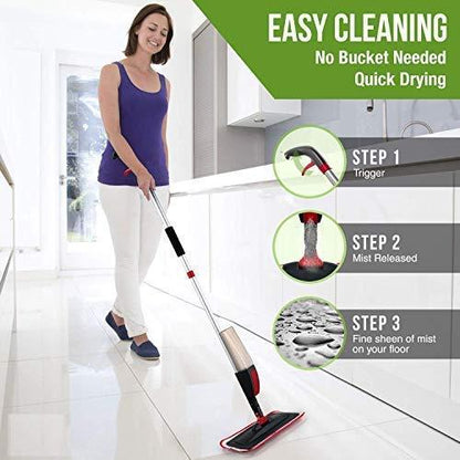 Aluminium Microfiber Floor Cleaning Spray Mop - noQMall