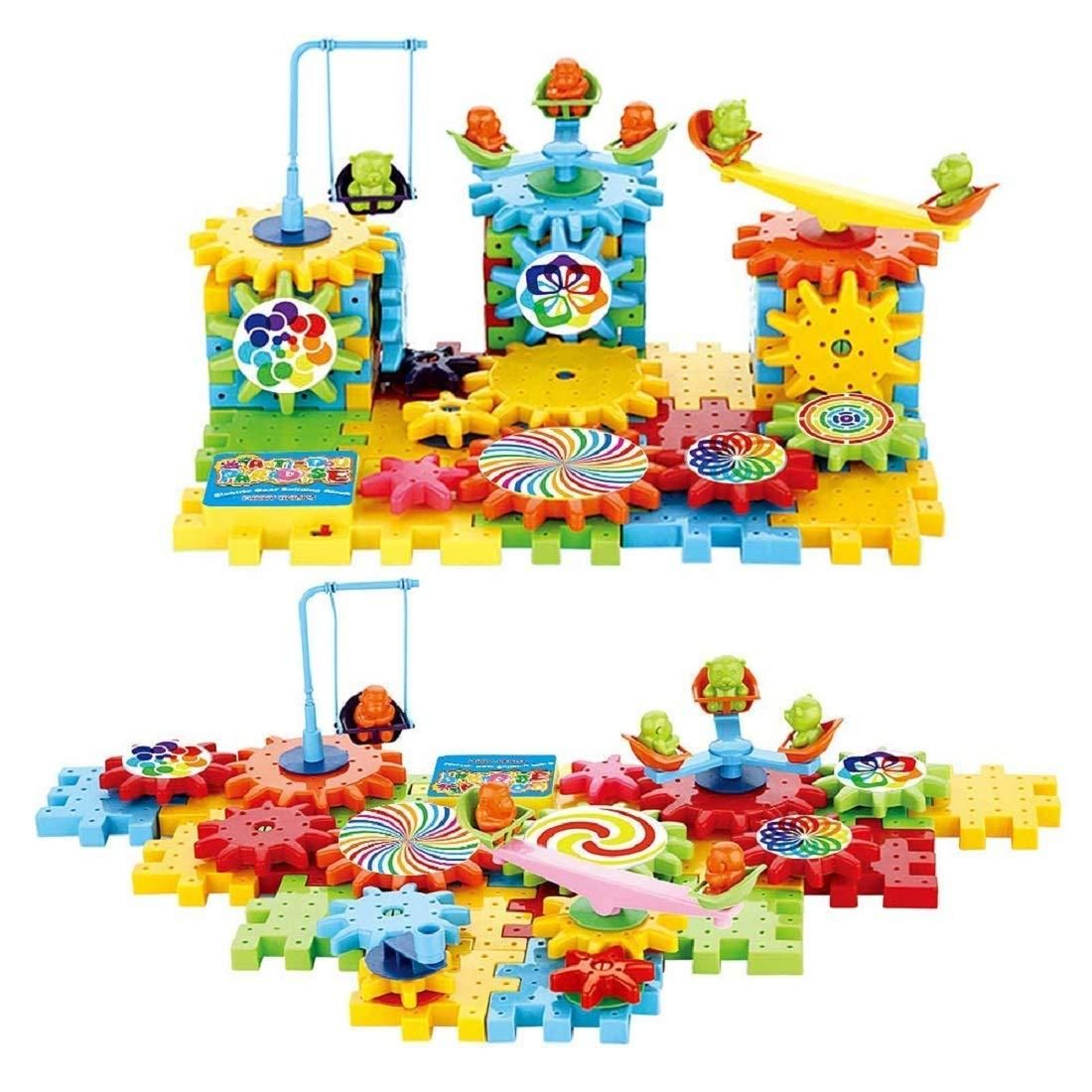 Battery Operated 81pcs Rotating Building Blocks with Gears for STEM Learning - noQMall