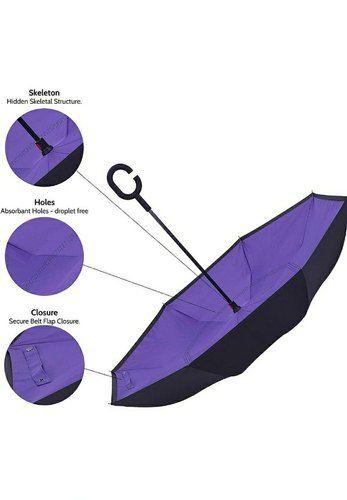 Double Layer Strong waterproof Umbrella with C- Shape Handle - noQMall