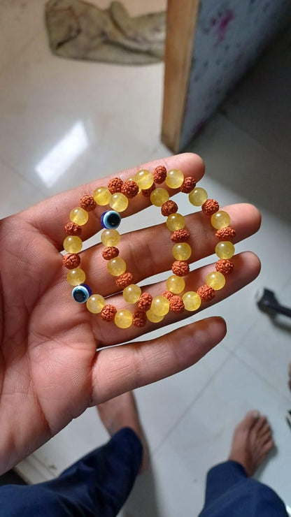 Rudraksha Citrine Crystal Bracelet - Unveil the power of 2 - noQMall