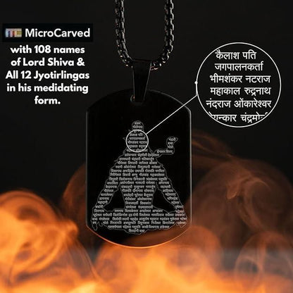 Mahadev Jyotirling Tag Stainless Steel Chain Locket For Men - noQMall