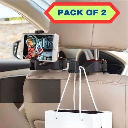 Car Seat Back Hooks with Phone Holder(Pack of 2) - noQMall