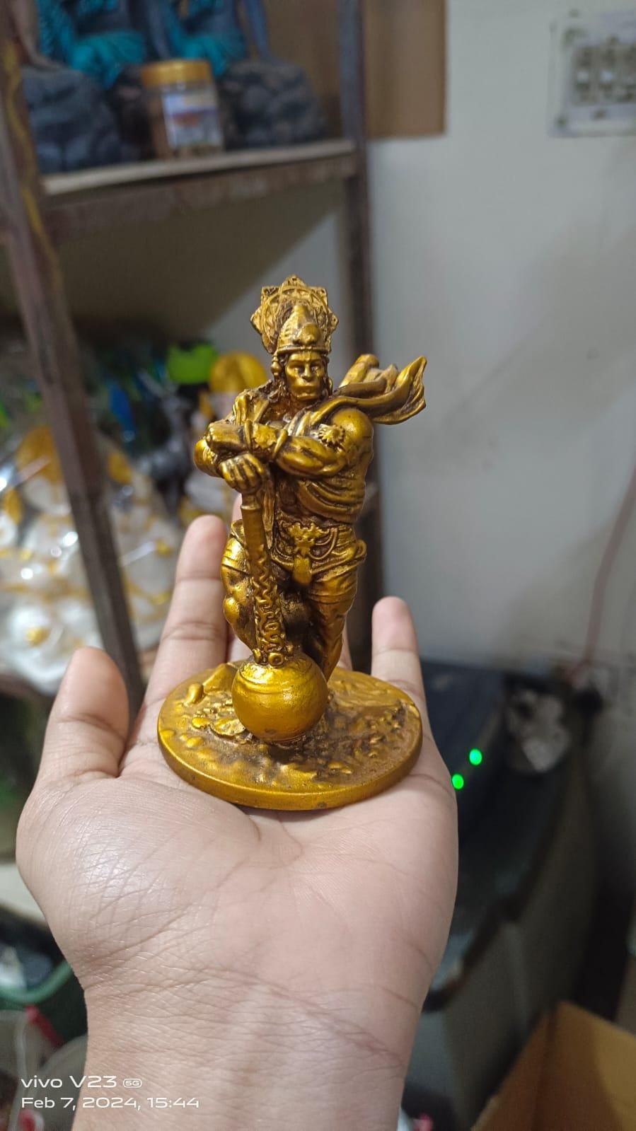 Premium Bahubali Hanuman Idol | Antique Marble Hanuman Statue for Car Dashboard, Desk, & Home Decor - noQMall