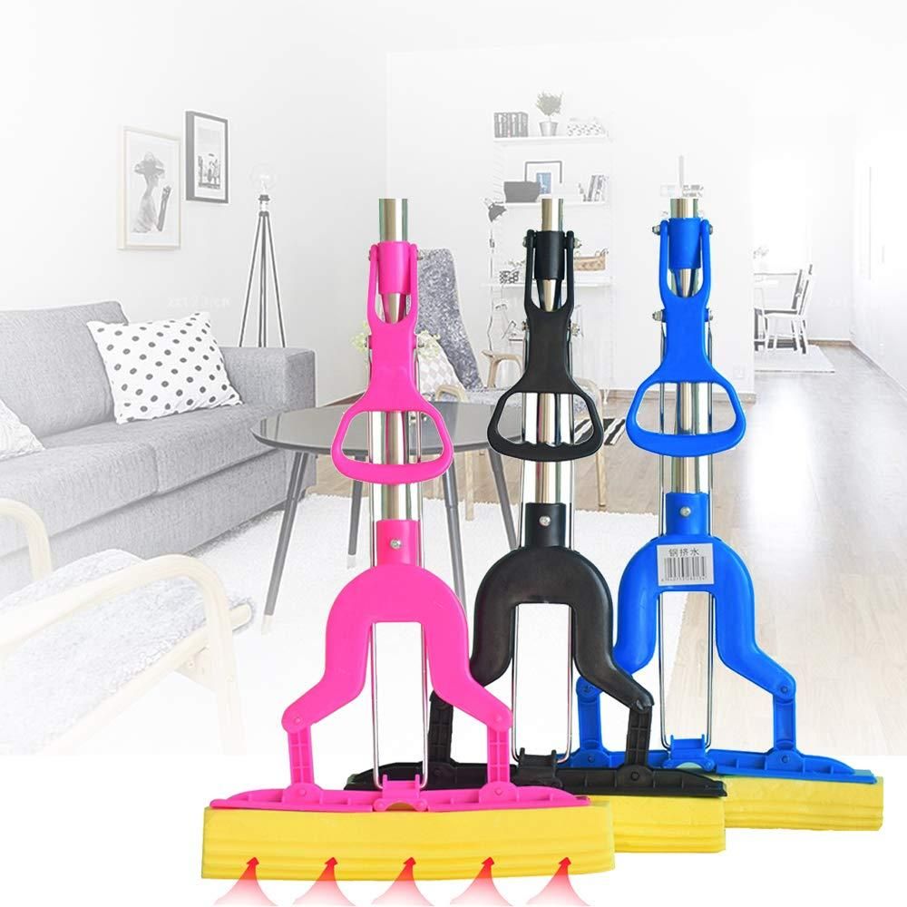 Mop Home Cleaning Sponge Floor Cleaning & Folding Absorbing Squeeze Water Magic Mop (Assorted) - noQMall